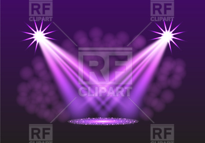 400x279 Purple Spotlights. Scene. Light Effects. Vector Image Vector