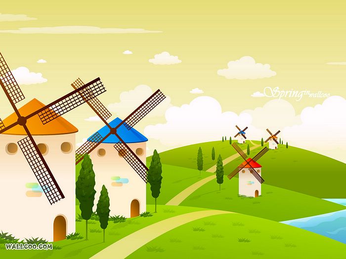 700x525 Spring Scene Vector Illustraiton Wallpaper 9