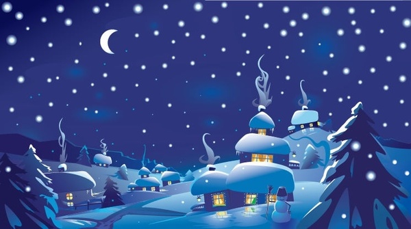 600x335 Winter Christmas Scene Vector Illustration Free Vector In
