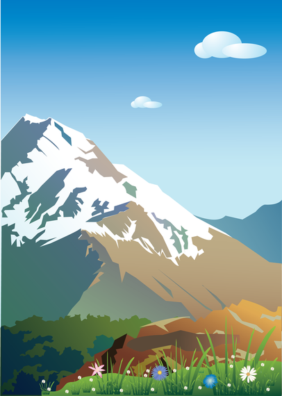 406x570 Mountain Scenery Vector