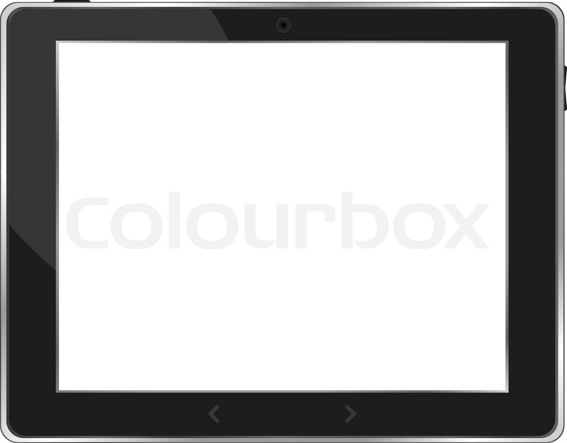 800x624 Black Vector Tablet Pc With White Screen Stock Vector Colourbox