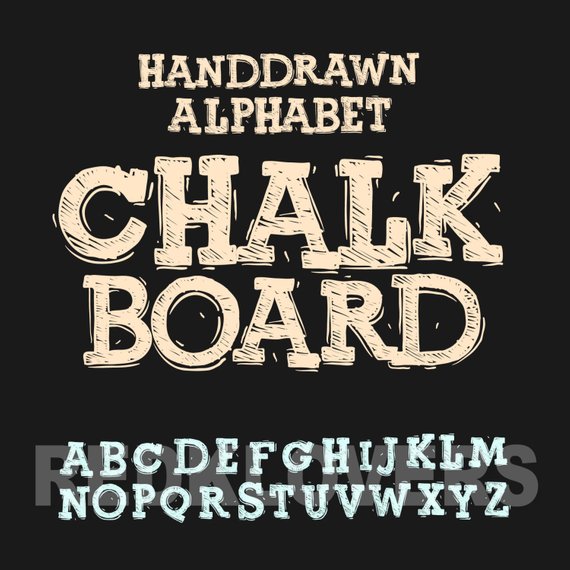 570x570 Svg Silhouette Dxf Chalkboard Vector Alphabet For Screen Etsy