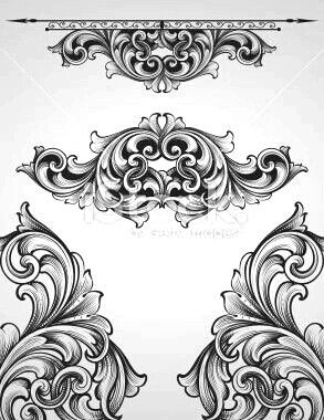 293x380 Vector Scroll Work Uzory