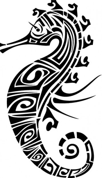 357x626 Tribal Seahorse Vector Free Download