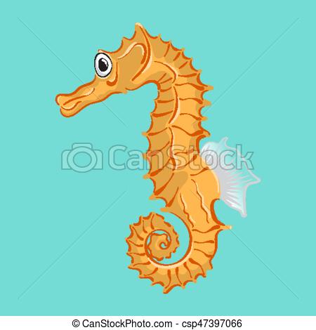 450x470 Vector Seahorse For Use On Cards, In Printing, Posters