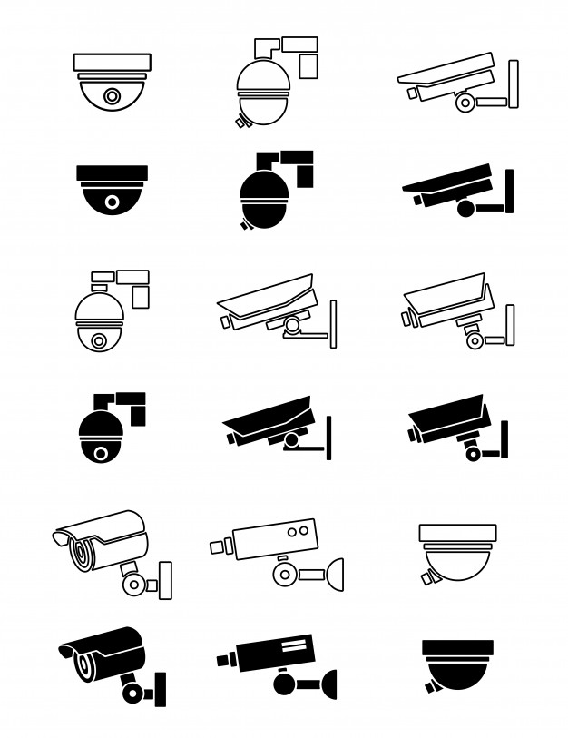 626x813 Security Camera Icons Vector Premium Download