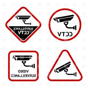 300x300 Warning Sticker For Security Alarm Cctv Camera Surveillance Stock