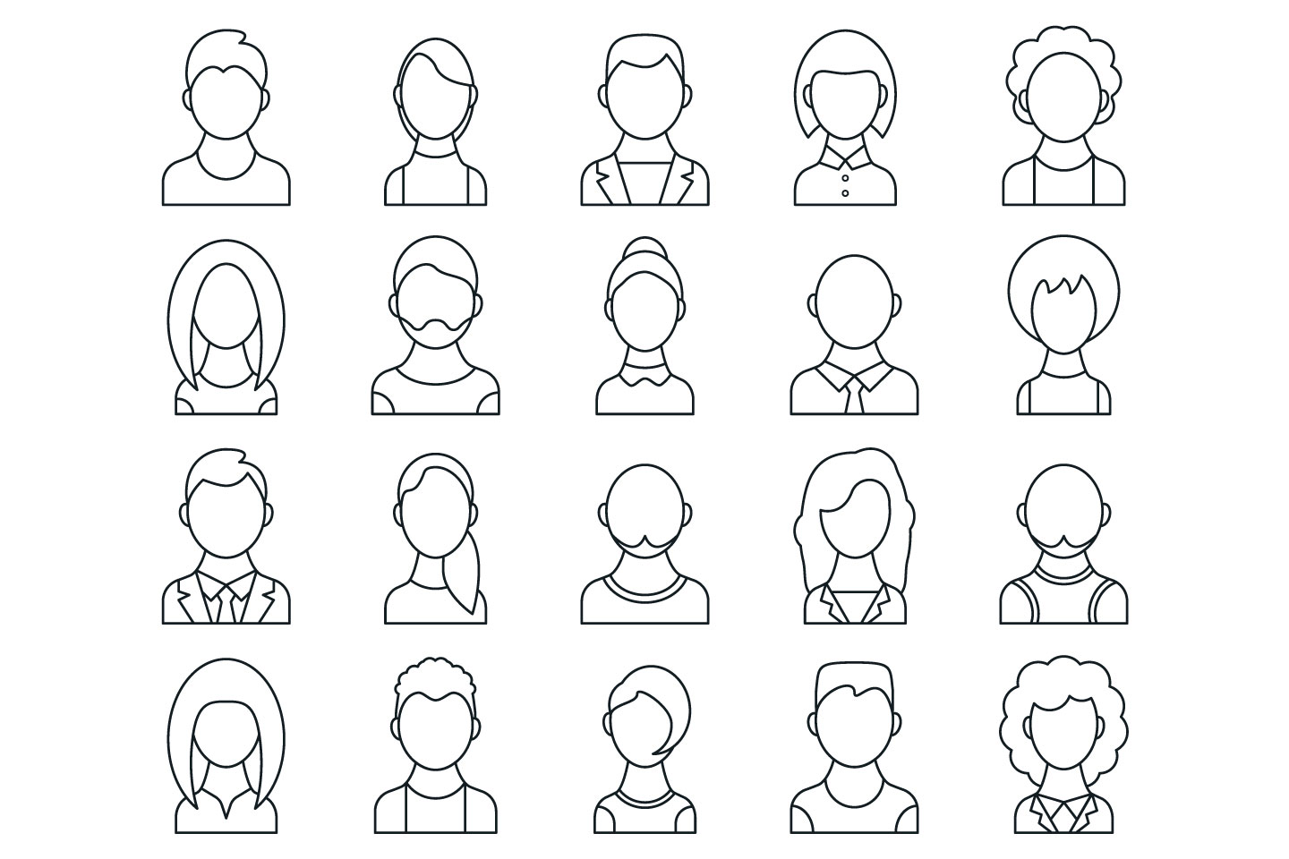 1440x960 People Avatars Vector Free Icon Set