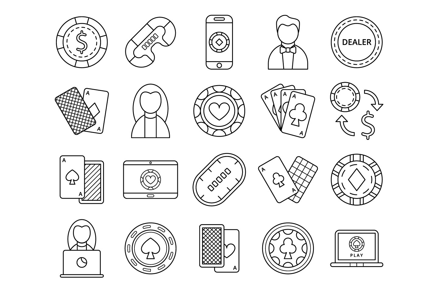 1440x960 Poker Vector Free Icon Set