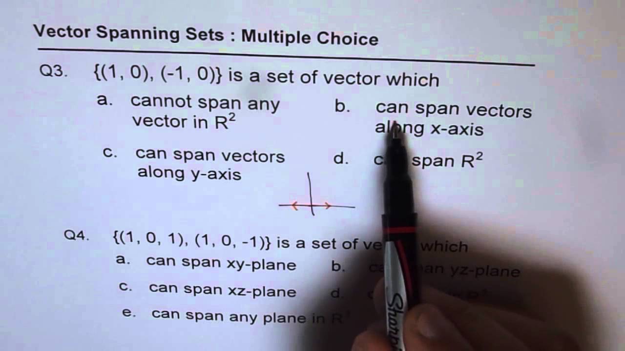 1280x720 Q3 Q4 Can The Set Of Vector Span In R2