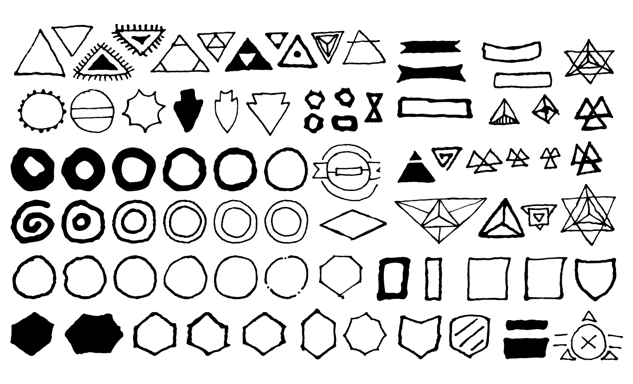 1270x770 Hand Drawn Shapes Vector Pack For Adobe Illustrator