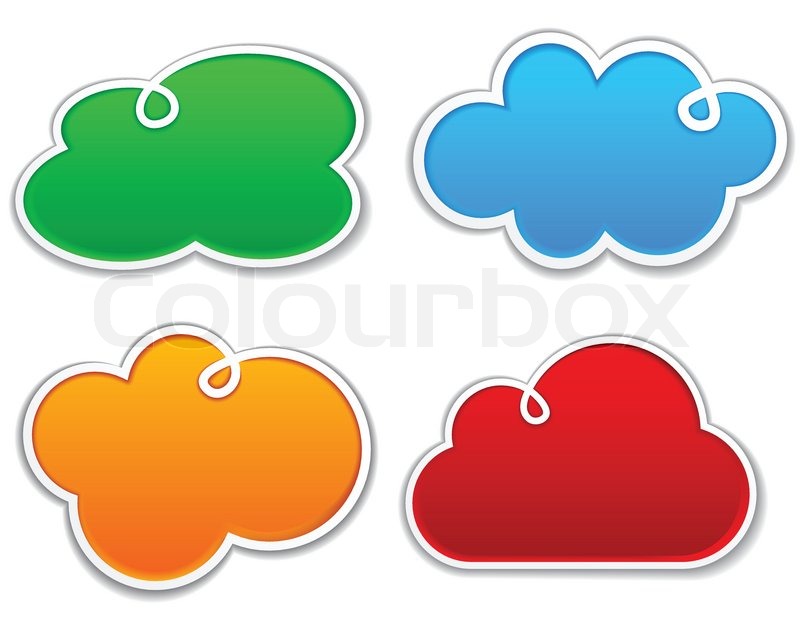 800x618 Vector Illustration Of Blank Notice Clouds Shapes For Any Text