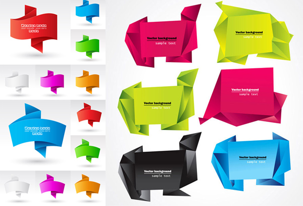 600x407 Beautiful Origami Shapes Vector Graphics Free Download