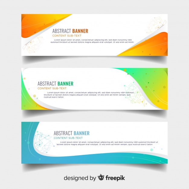 626x626 Abstract Banners With Colorful Wavy Shapes Vector Free Download