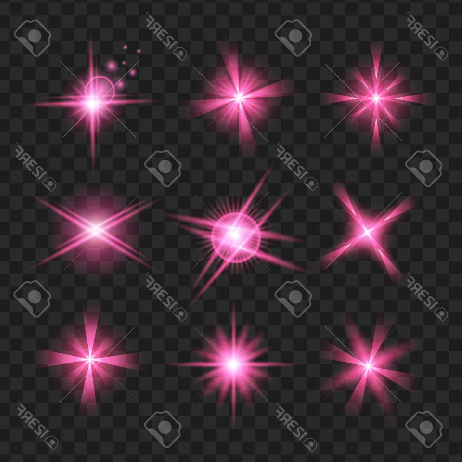 1560x1560 Photostock Vector Purple Shine Stars With Glitters Effect Graphic