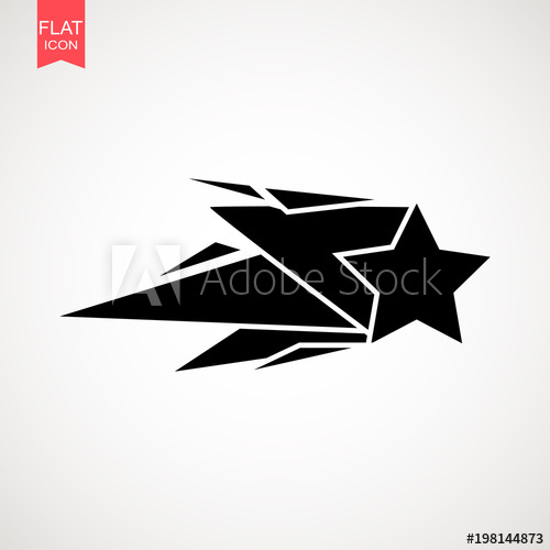 500x500 Falling Star Vector . Shooting Star Isolated From Background. Icon