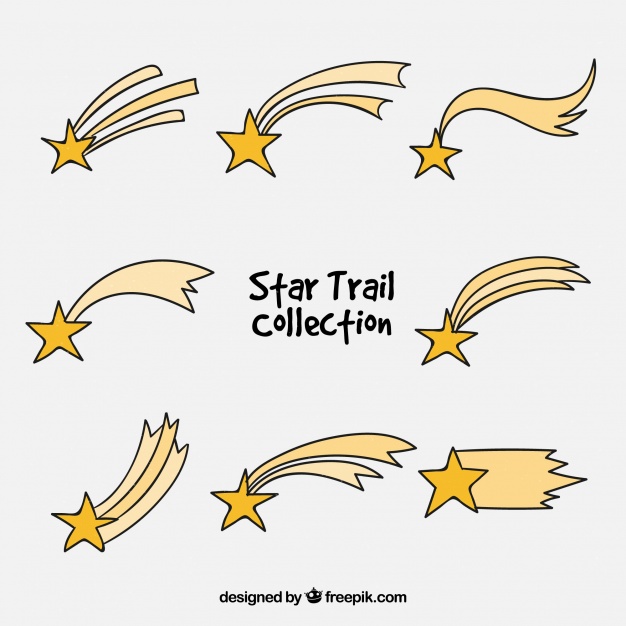626x626 Hand Drawn Shooting Star Pack Vector Free Download