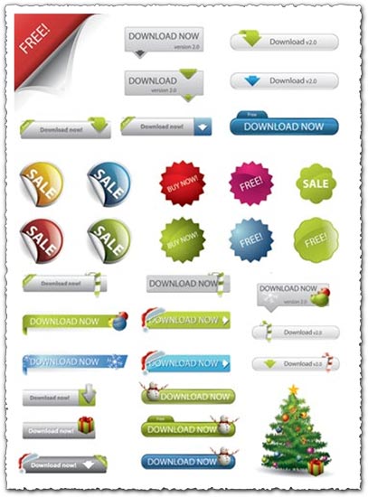 407x550 Site Elements And Web Design Buttons Vectors