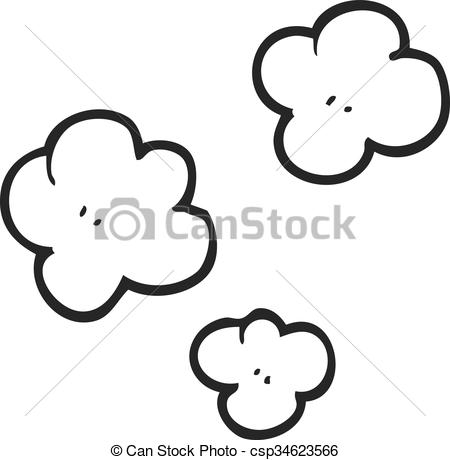 450x460 Freehand Drawn Black And White Cartoon Smoke Cloud Symbol.