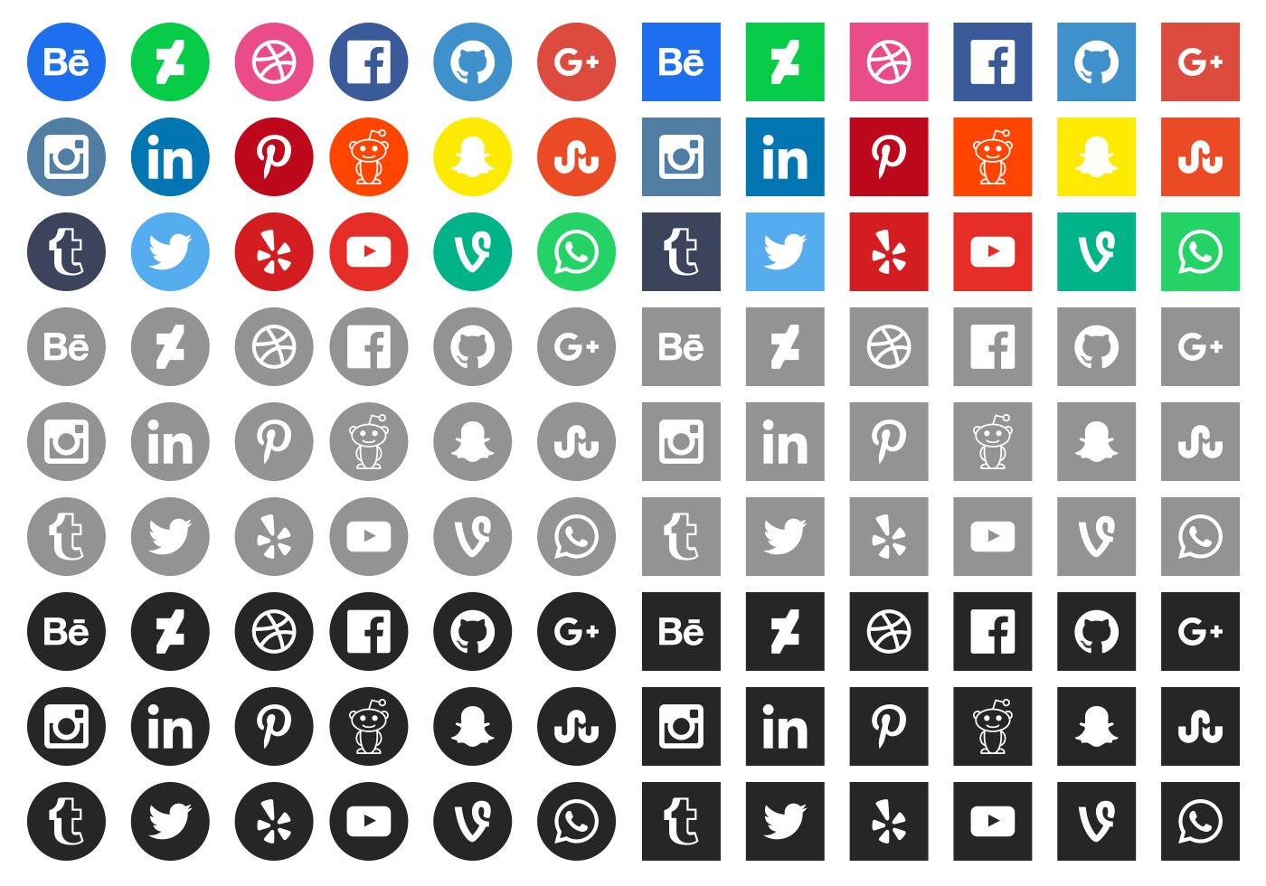1400x980 Free Social Media Icons