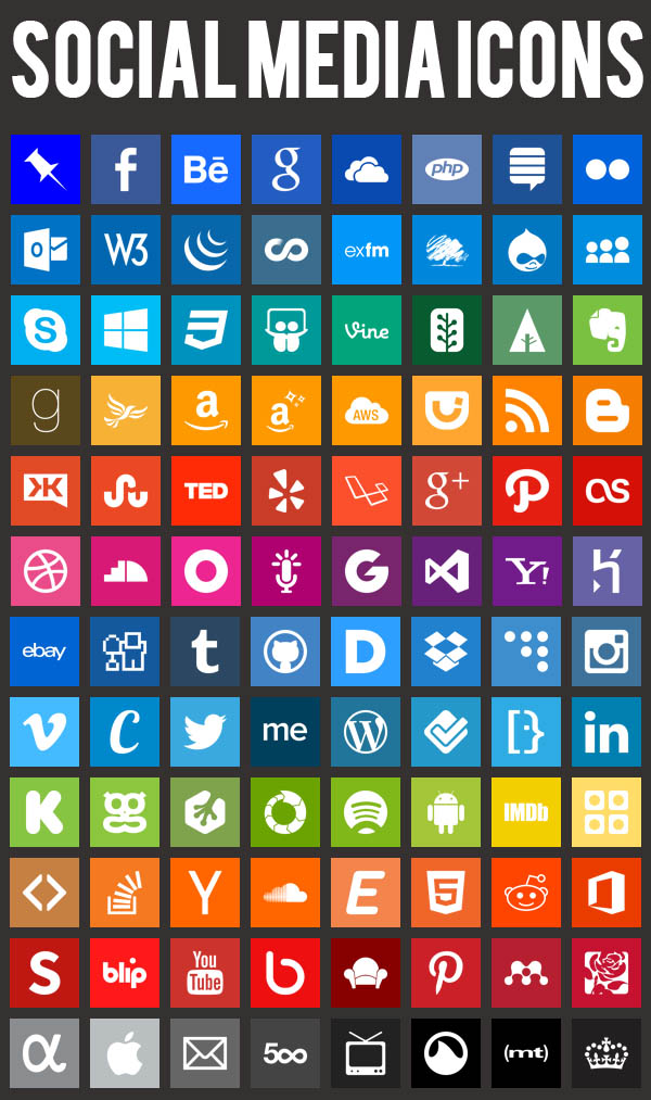 600x1013 Social Media Vector Icons 2016