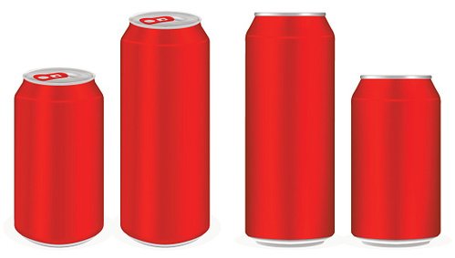 499x283 Red Aluminium Soft Drink Cans Vector Premium Clipart