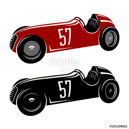 500x500 Racing Car Vector Illustration. Vintage Sport Car Graphic Tee