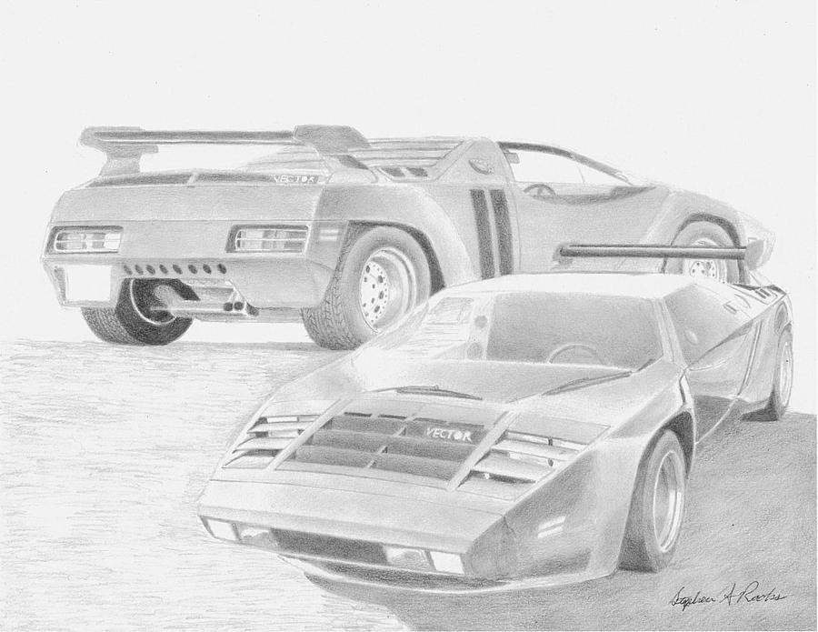 900x695 1980 Vector W2 Sports Car Art Print Drawing By Stephen Rooks
