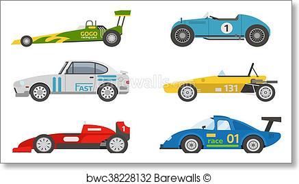 437x269 Art Print Of Retro Sport Car Vector. Barewalls Posters Amp Prints
