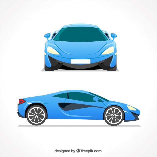 626x626 Elegant Blue Sports Car Vector Free Download