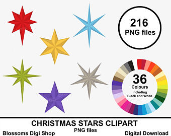 340x270 Christmas Stars Clipart Gold Star Clipart Star Elements Etsy