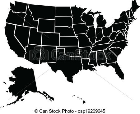 450x365 Us Map Vector Image