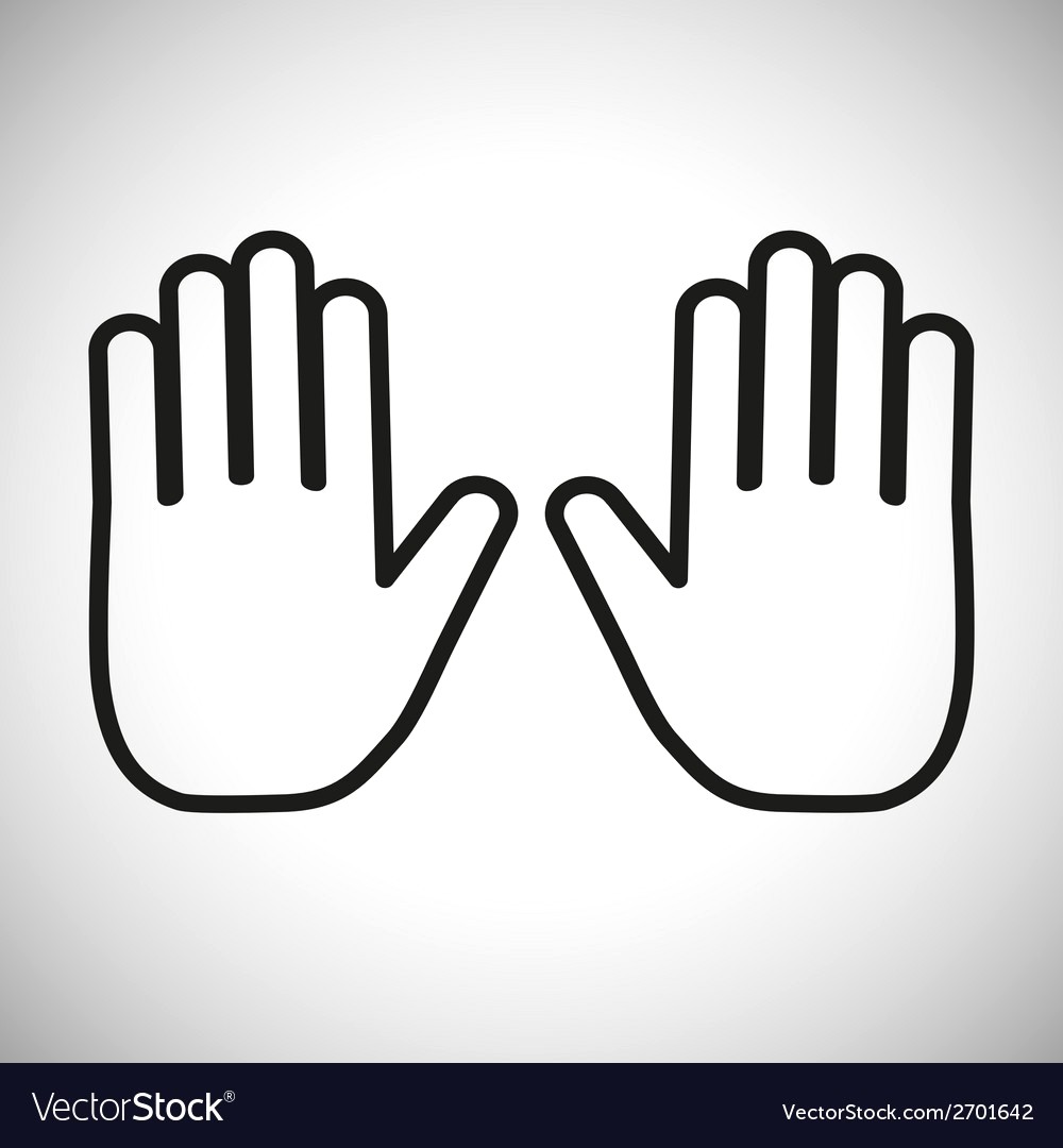 1000x1080 Hand Outline Icon Royalty Free Vector Image Vectorstock Simple