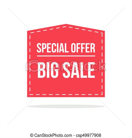 450x470 Price Label Spesial Offer Sale Red Sticker Vector Illustration.