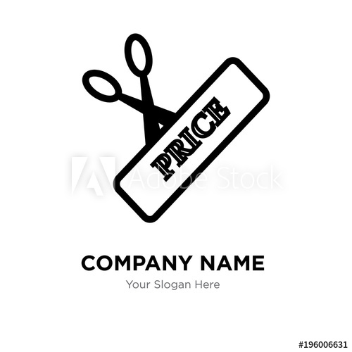 500x500 Scissors And Price Company Logo Design Template, Business
