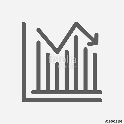 500x500 Stock Price Icon Line Symbol. Isolated Vector Illustration Of