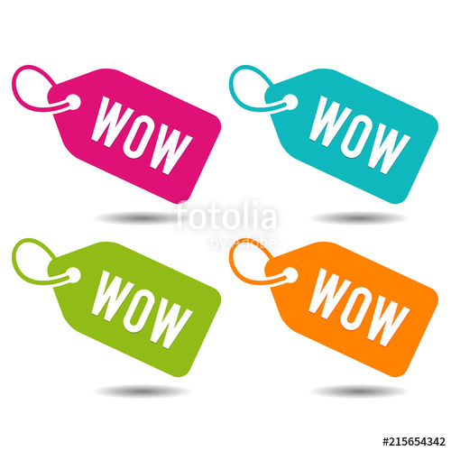 500x500 Wow Price Tags Banner. Flat Button Eps10 Vector Illustration
