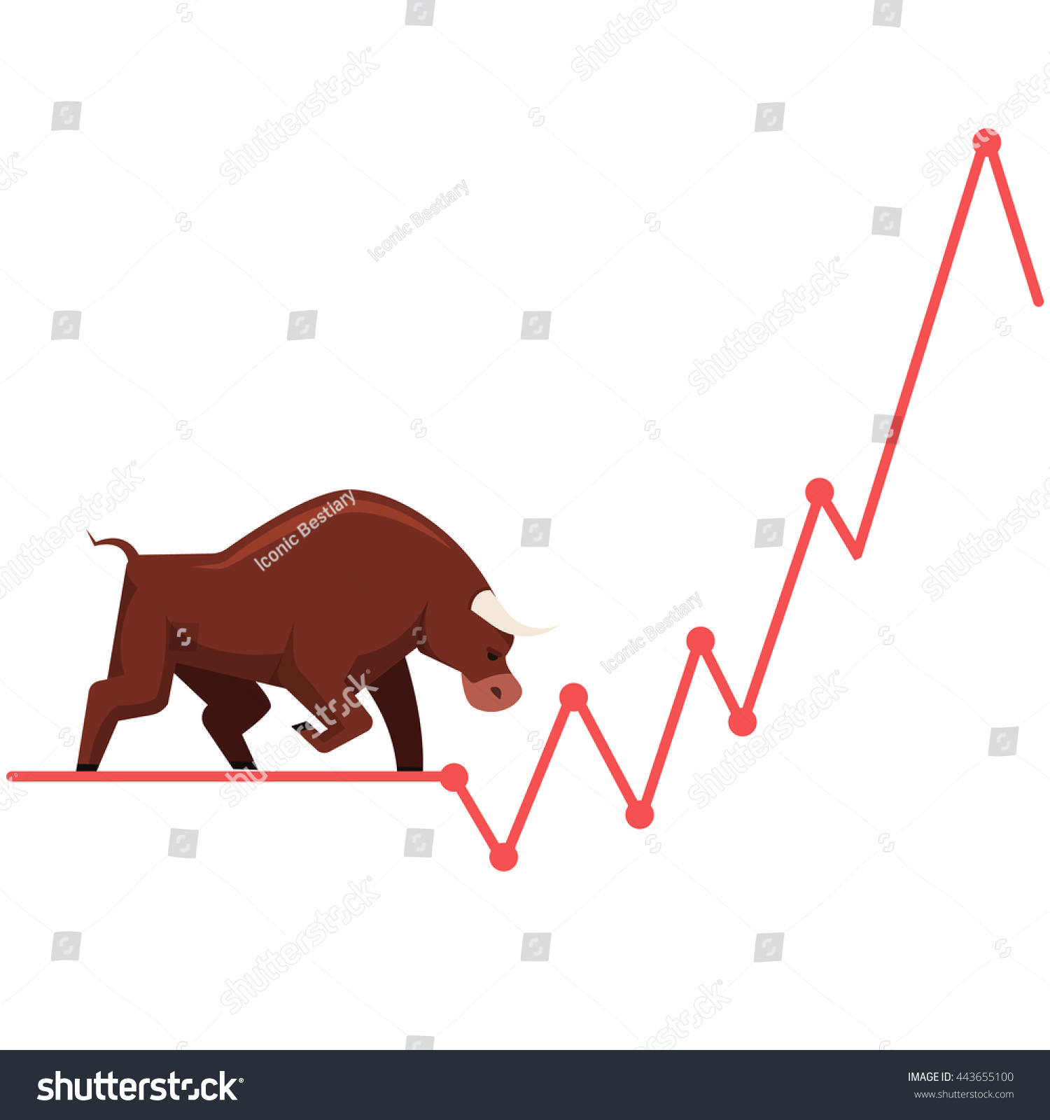 1500x1600 Cartoon,stock Market,vector Diagram, Stock Trading, Stagging, Bull