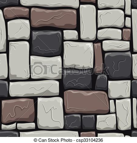 450x470 Seamless Pattern With Decorative Stones. Vector Stone Wall