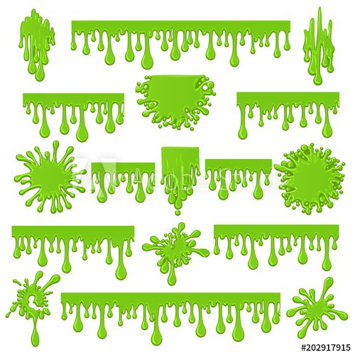 500x500 Green Slime. Spots And Streaks Of Goo Sticky Mucus Vector