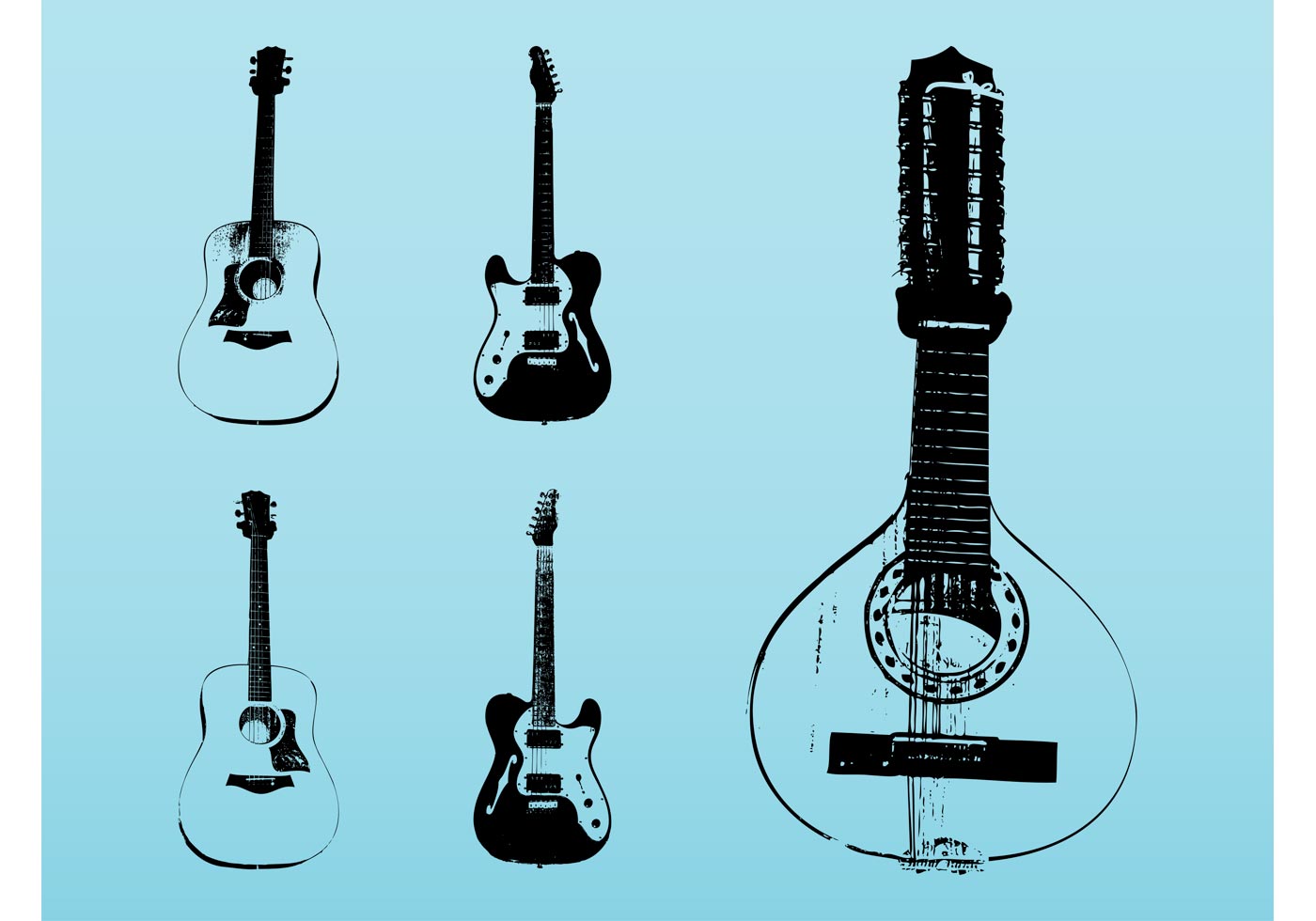 1400x980 Guitar Strings Free Vector Art