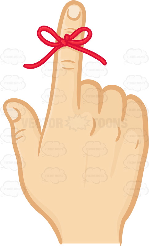 485x800 Hand With Index Finger Extended With Red String Tied Around It