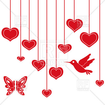 400x400 Red Hearts Hanging On A String Vector Image Vector Artwork Of