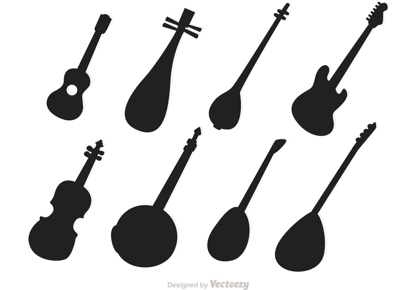 1400x980 Silhouette String Instruments Vectors