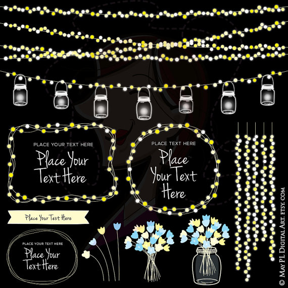 570x570 Collection Of Glowing String Lights Clipart High Quality