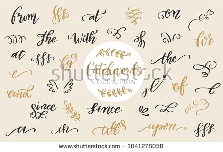 450x307 Set Of Catchwords And Swashes, Design Elements Collection, Vector