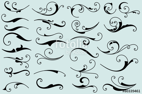 500x333 Set Of Calligraphic Swashes And Flourishes Stock Image And