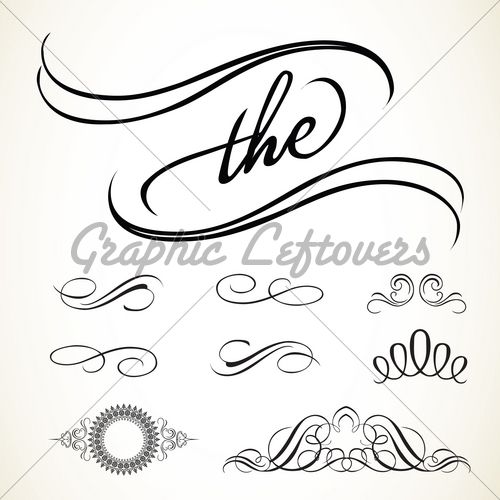 500x500 Set Of Vector Swirl Ornaments. Easy To Edit And... Adobe
