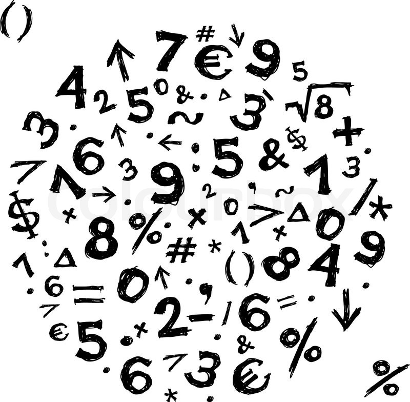 800x784 Sketch Frame With Math Symbols For Your Design Stock Vector