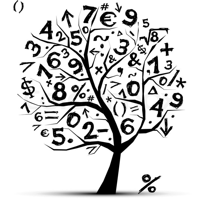 800x772 Art Tree With Math Symbols For Your Design Stock Vector Colourbox